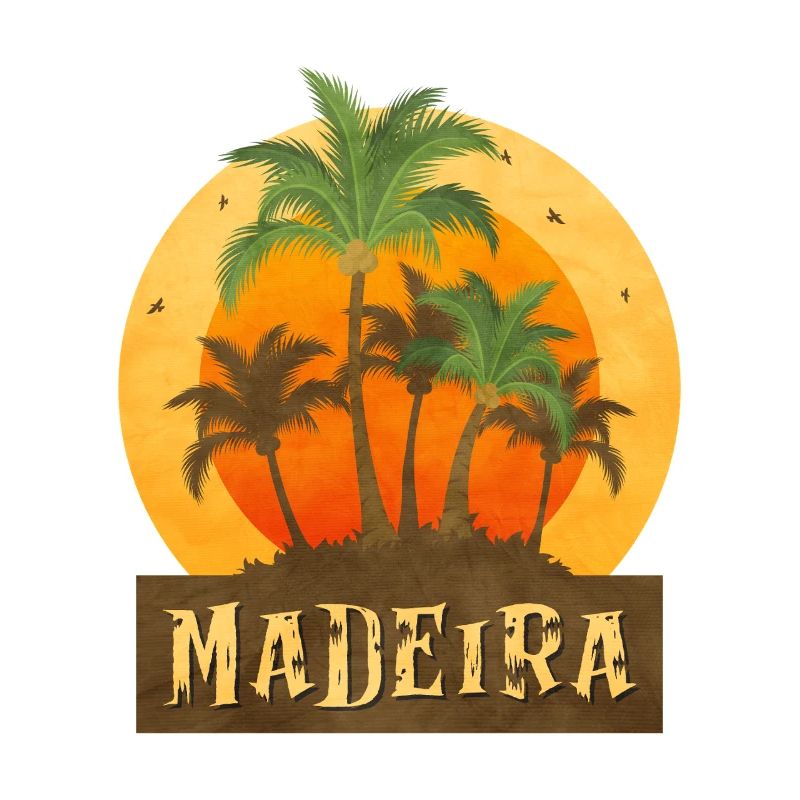 Sunset with Palm Trees Madeira Design