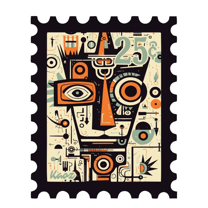 Aztek Geometric Human Face Design