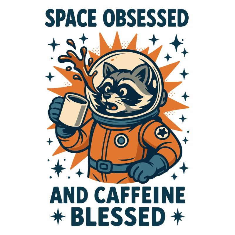 Space Obsessed And Caffeine Funny