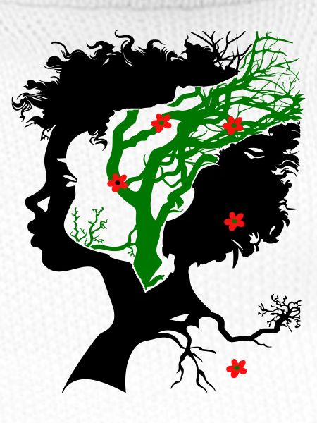 Abstract tree with flowers