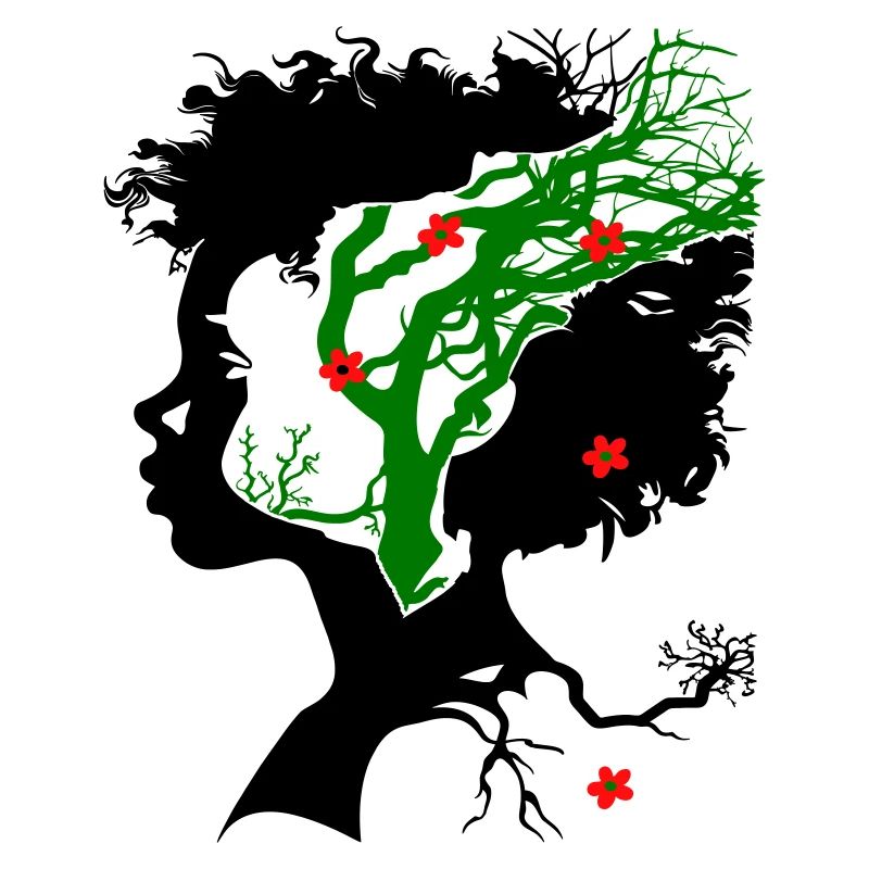 Abstract tree with flowers