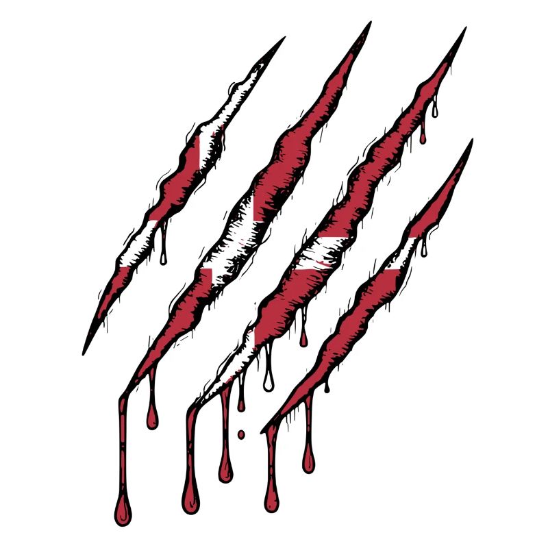 Danemark griffe grunge dannebrog drapeau scratch