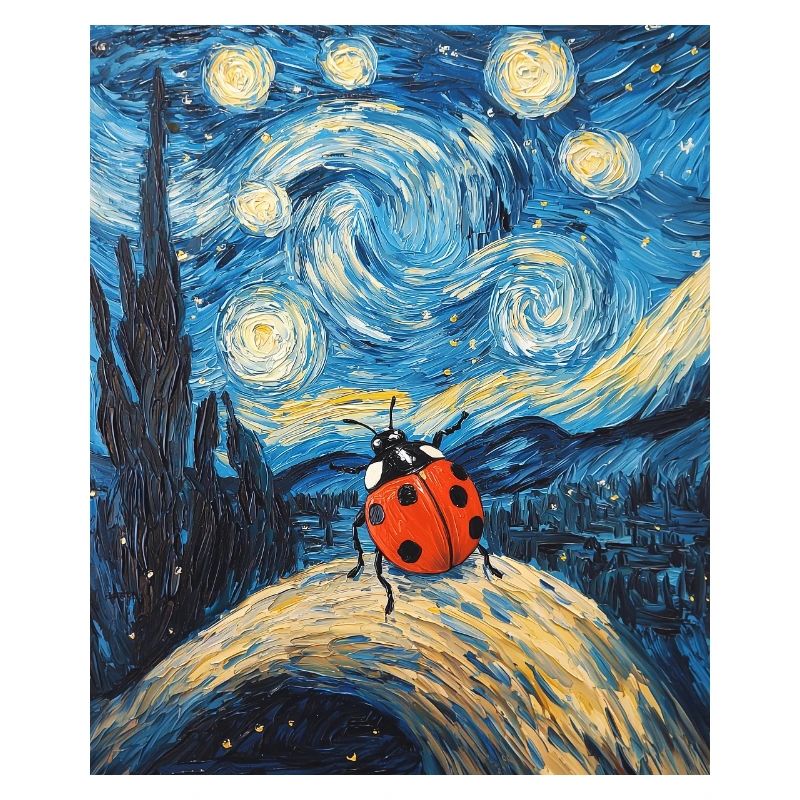 Ladybug Van Gogh Style Starry Night