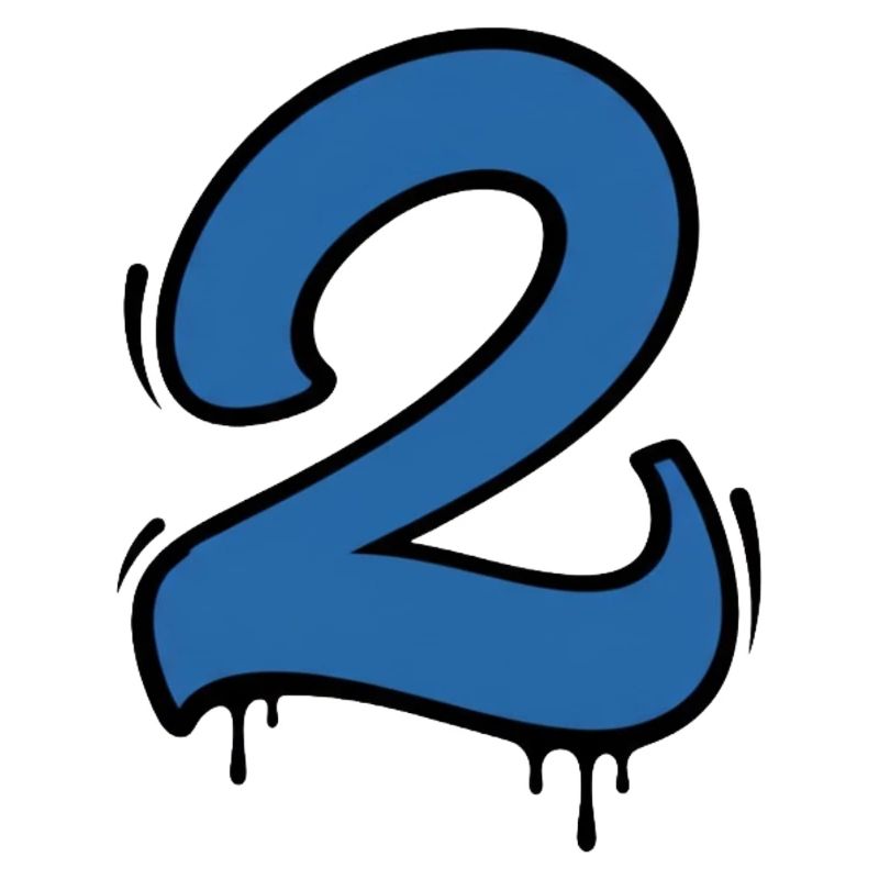 Graffiti Number 2 Blue