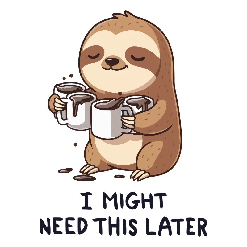 I Need Coffee For Later - Funny Sloth
