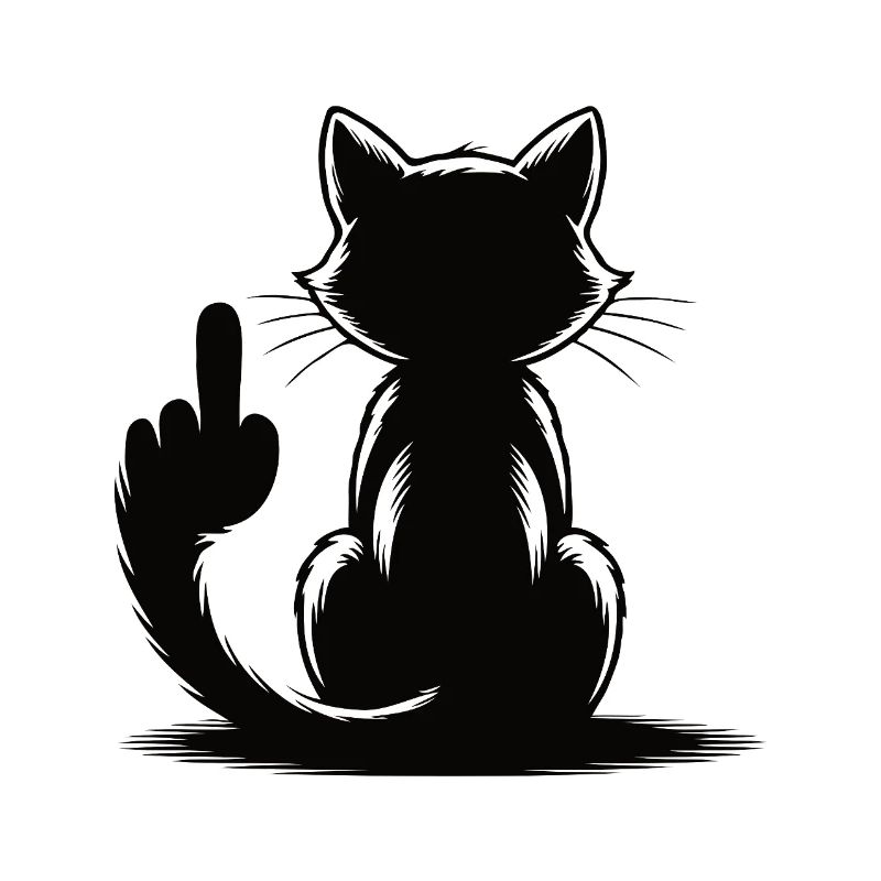 Recognize the Signs Cat Middle Finger
