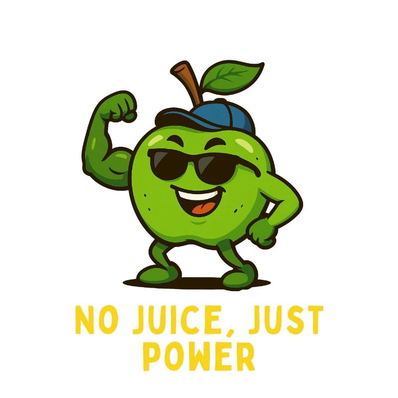Pomme avec des muscles - Pas de jus, juste de la puissance