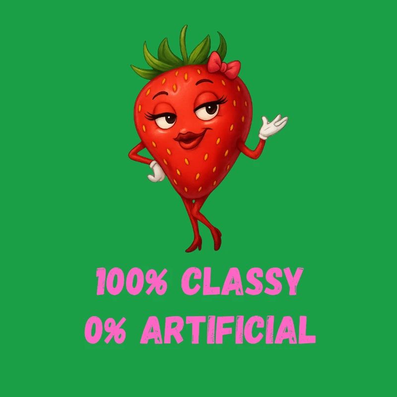 Strawberry Diva Elegant Fruit Cartoon