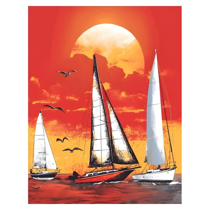 Sunset with sailboat