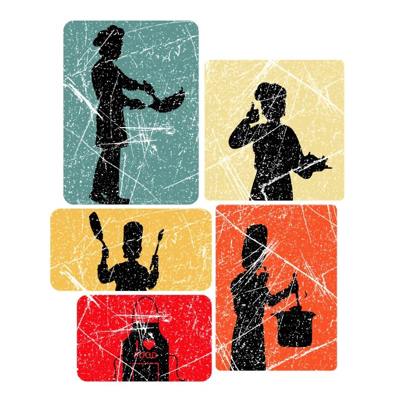 Kitchen Heroes Silhouettes Pattern