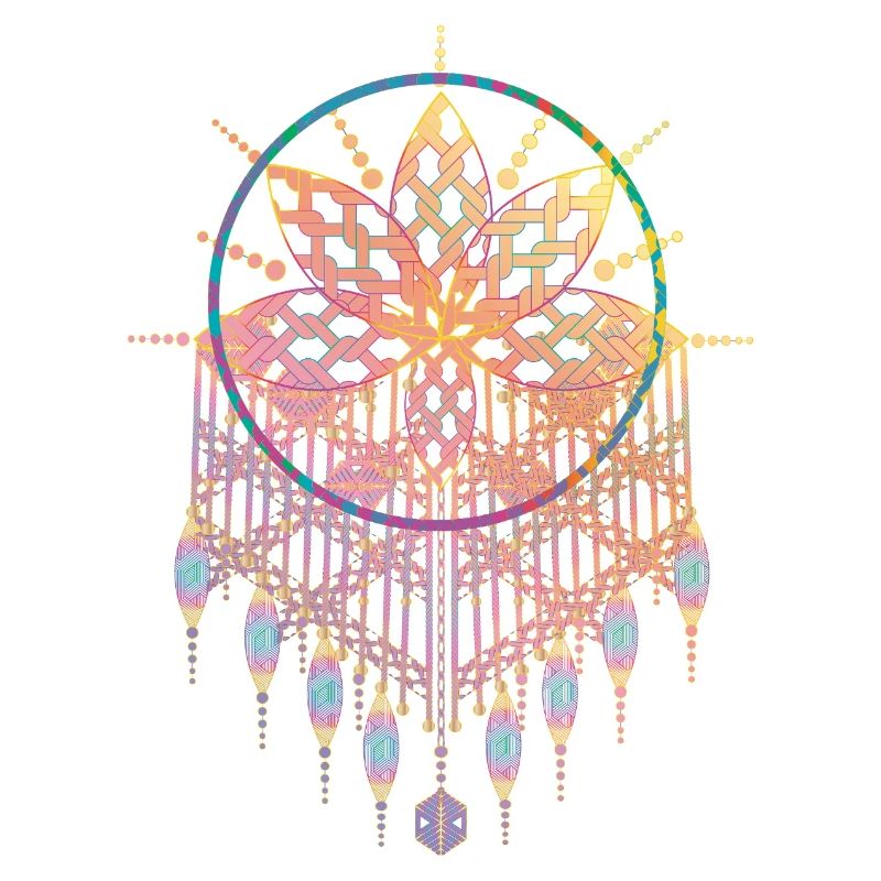 Macramé pendant with ornate knot patterns