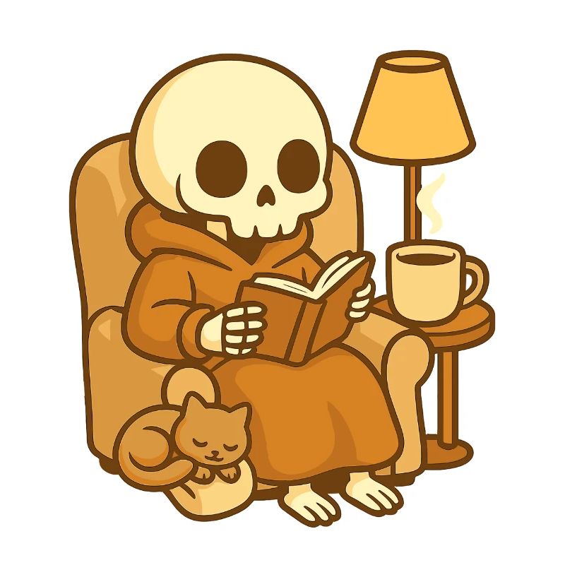 Reading Skeleton – Cozy Reading