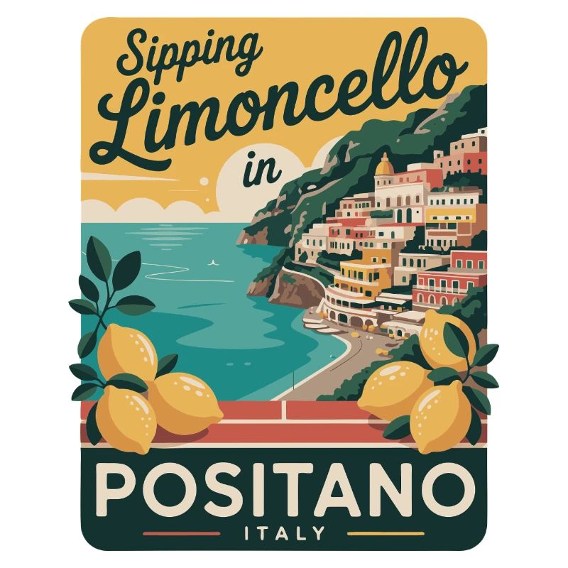 Affiche rétro de Positano Limoncello