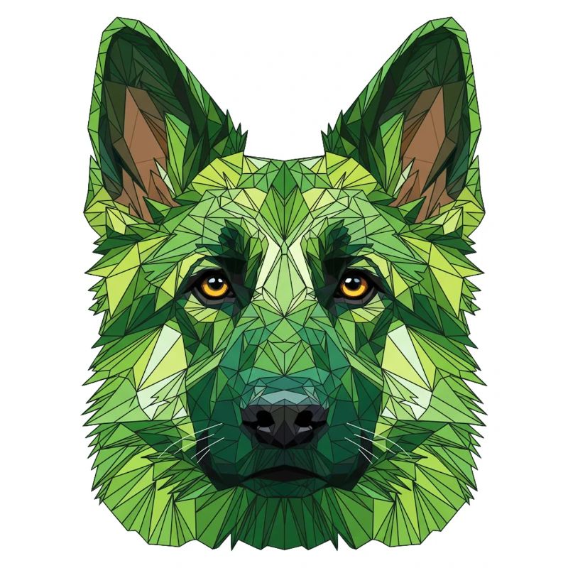 Green polygon wolf