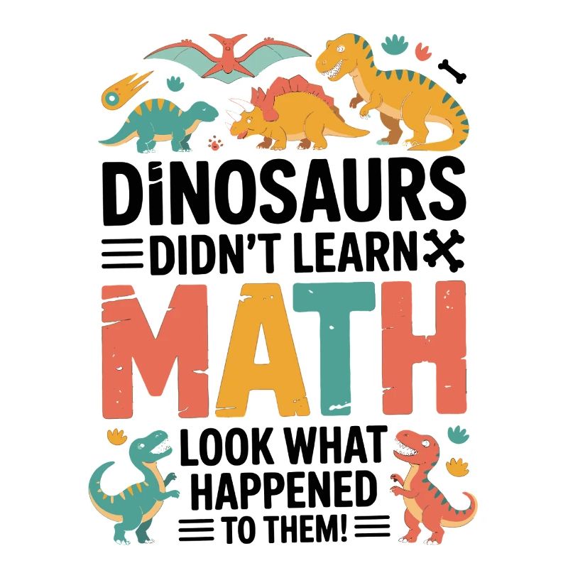 Dinosaurs Didn’t Learn Math Funny Teacher Quote