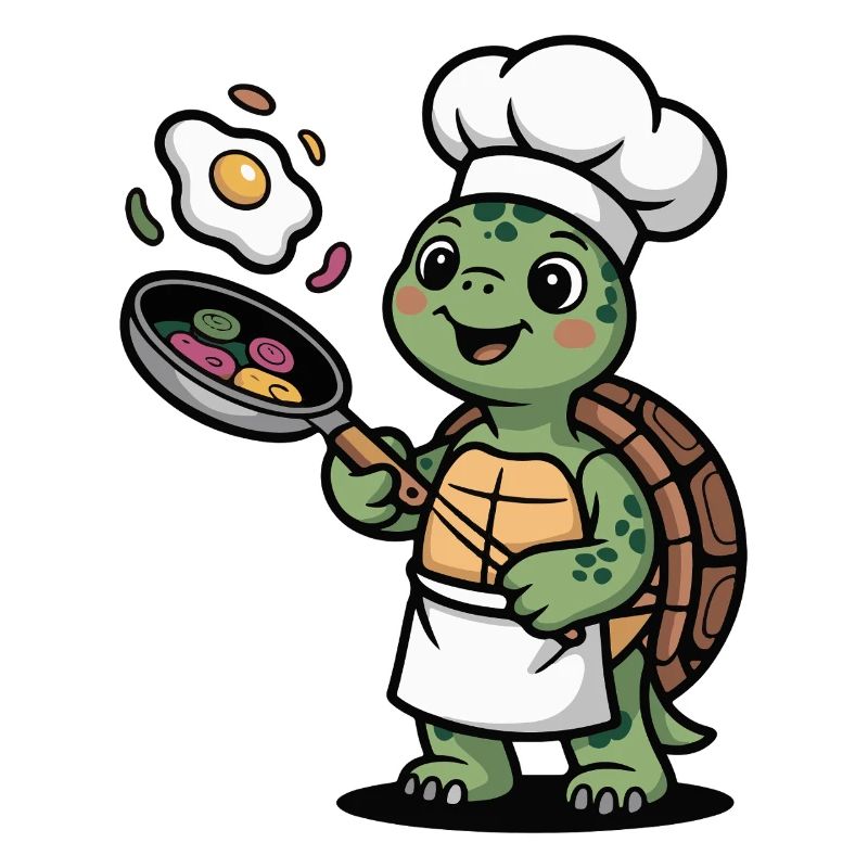 Kitchen Turtle with Chef's Hat