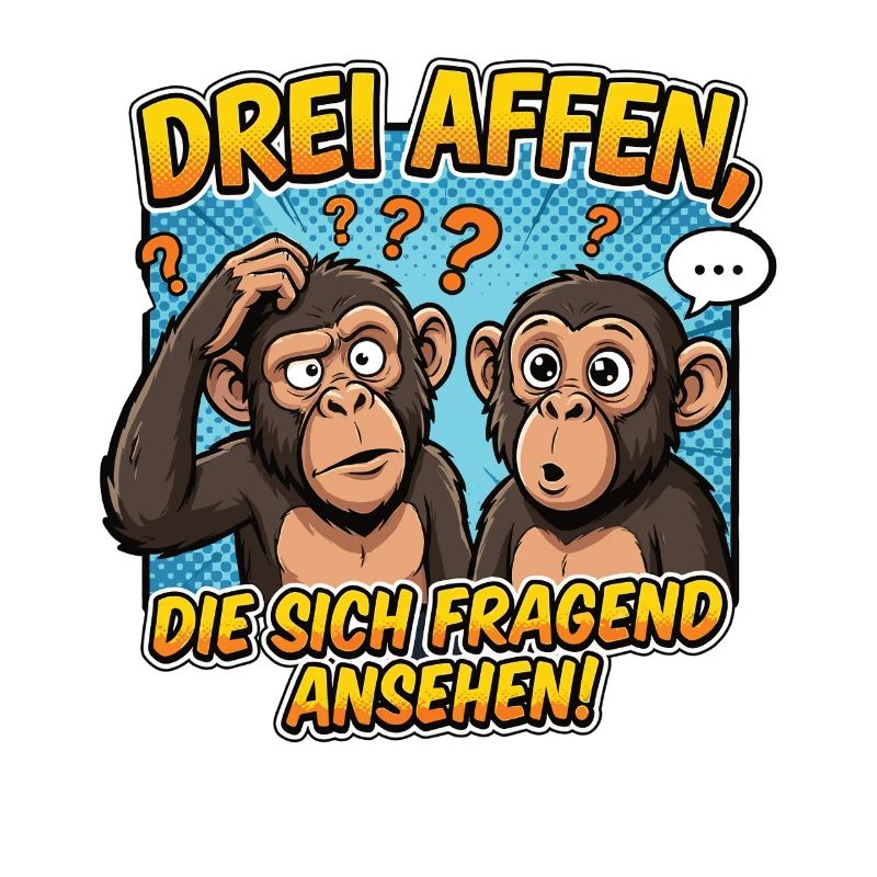 Three Monkeys Confusion – Funny Comic Design