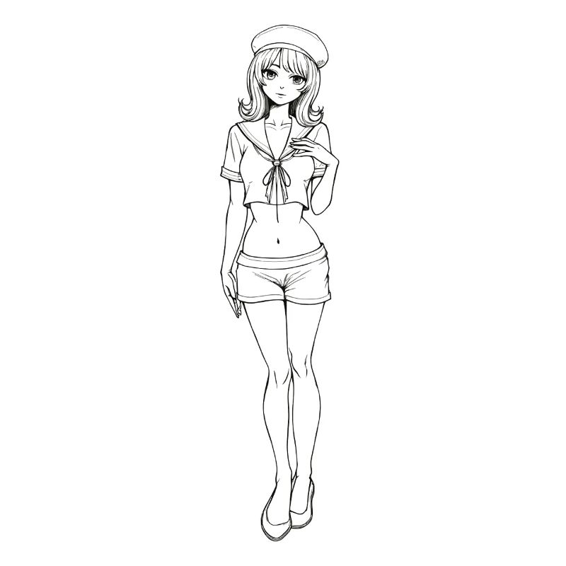 Style rétro Pin-up Sailor Navy