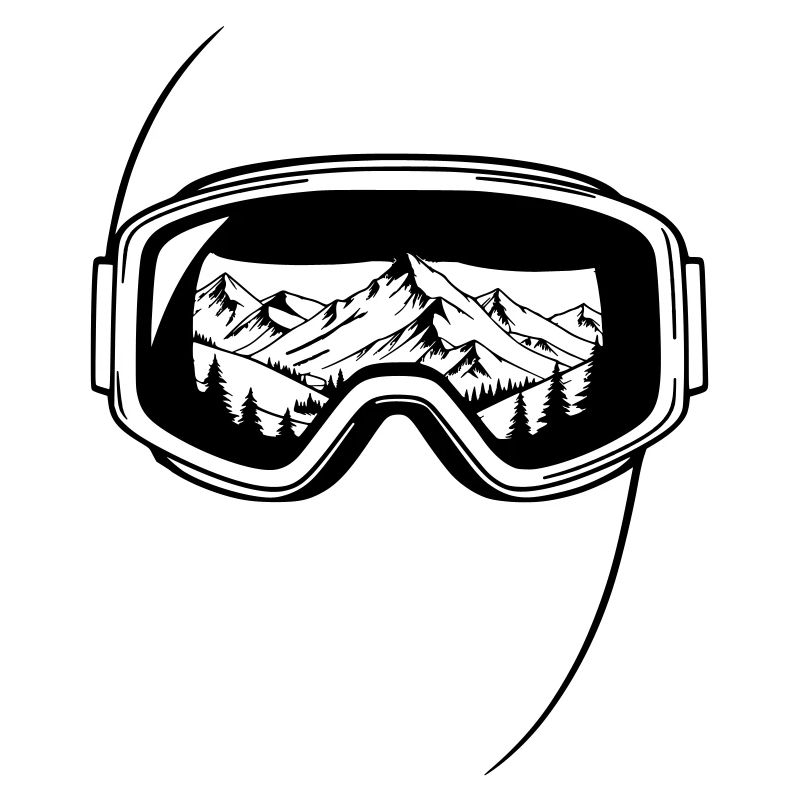 Graphisme des lunettes de ski en vue du sommet