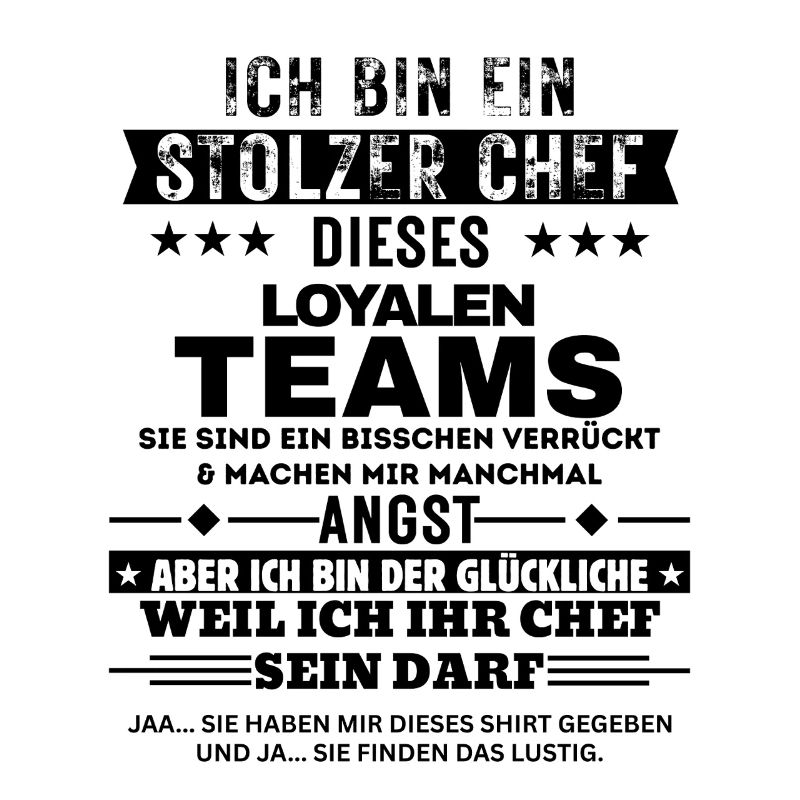 Stolzer Chef von einem loyalen Team