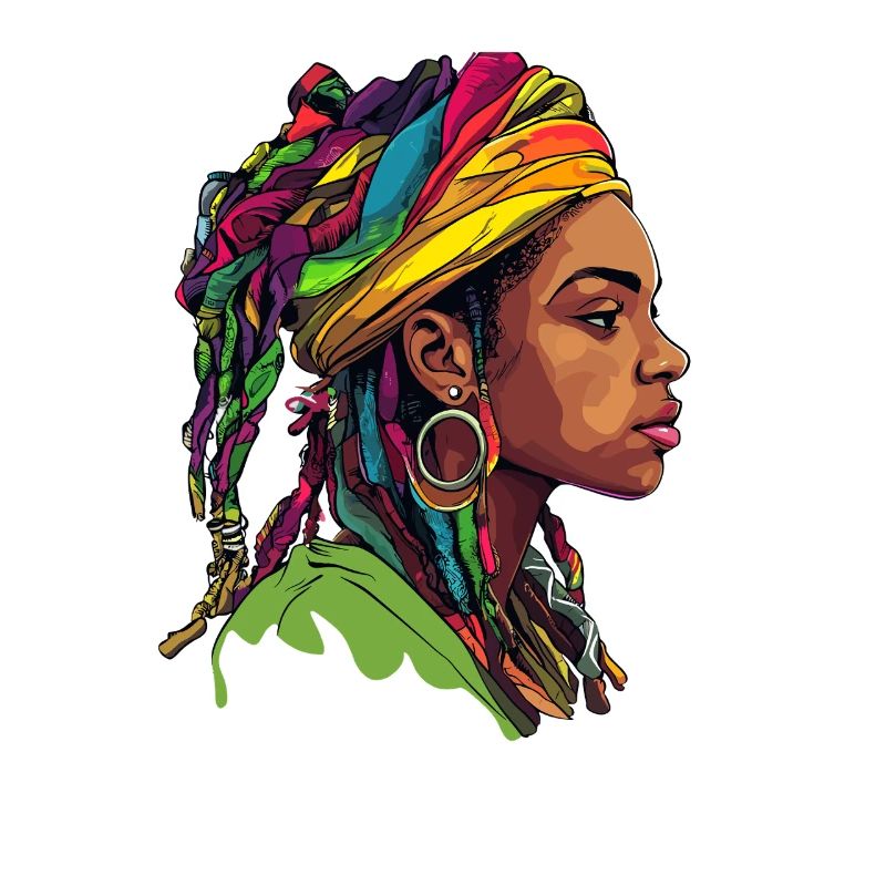 Headwrap Color Explosion Portrait