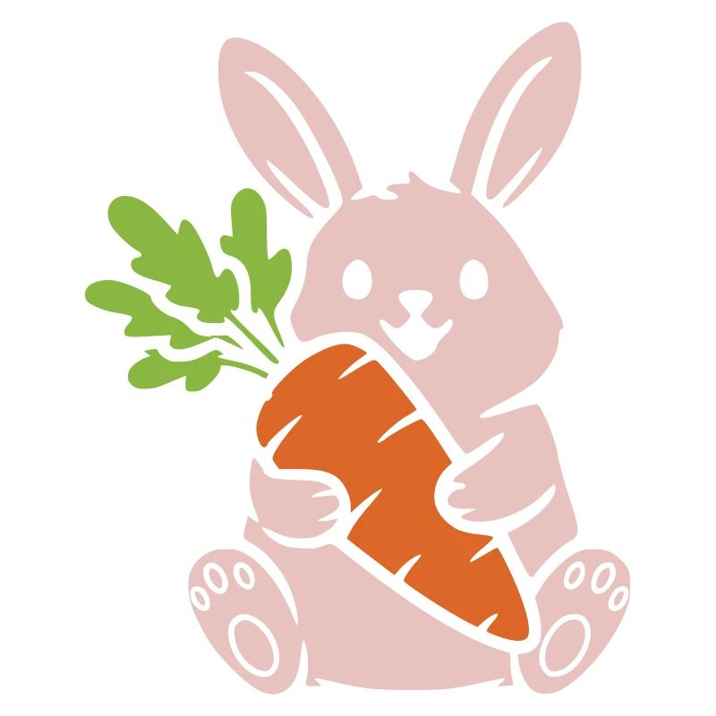Süßer Hase mit Karotte Möhre Comic