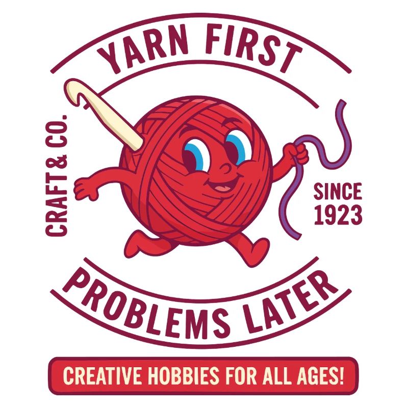 Yarn First Problems Later Funny Crochet Lover Yarn