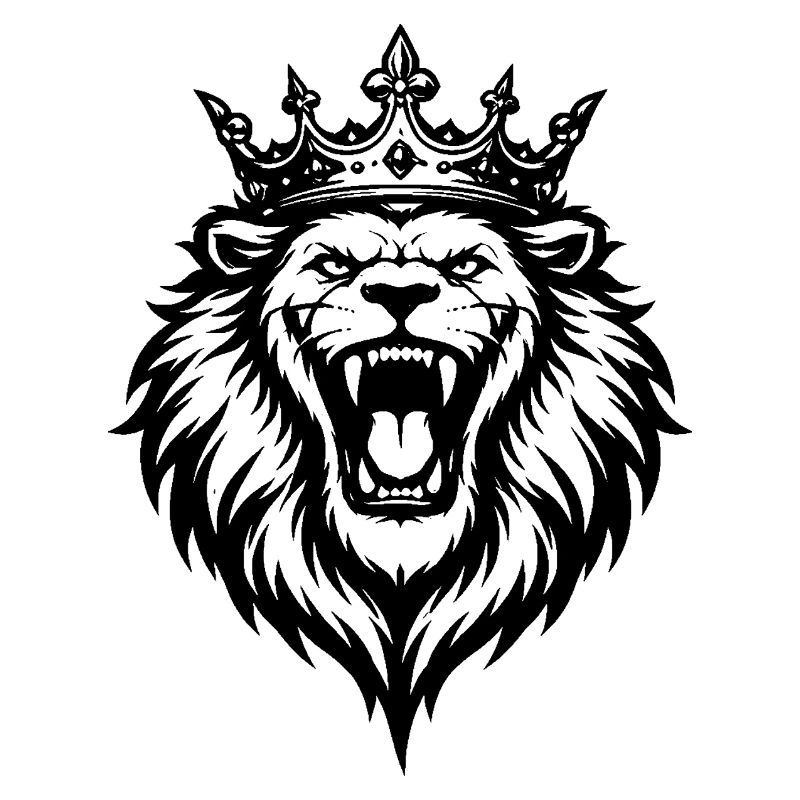 Roaring Lion with Crown