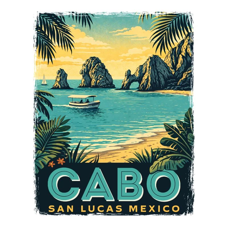 Cabo San Lucas Mexico Retro Spring Break Cruise