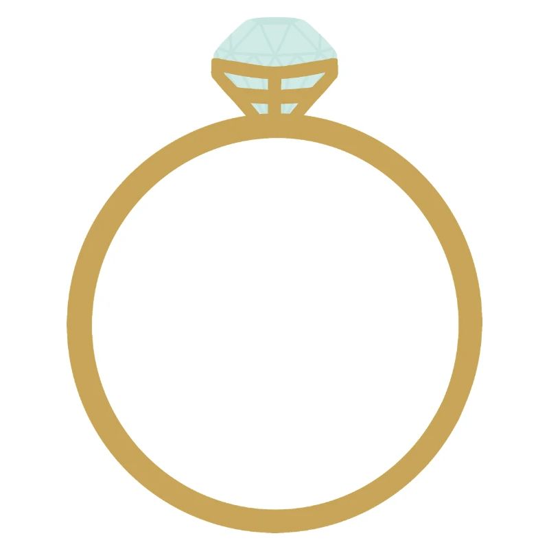 Gold Ring Icon with Diamond