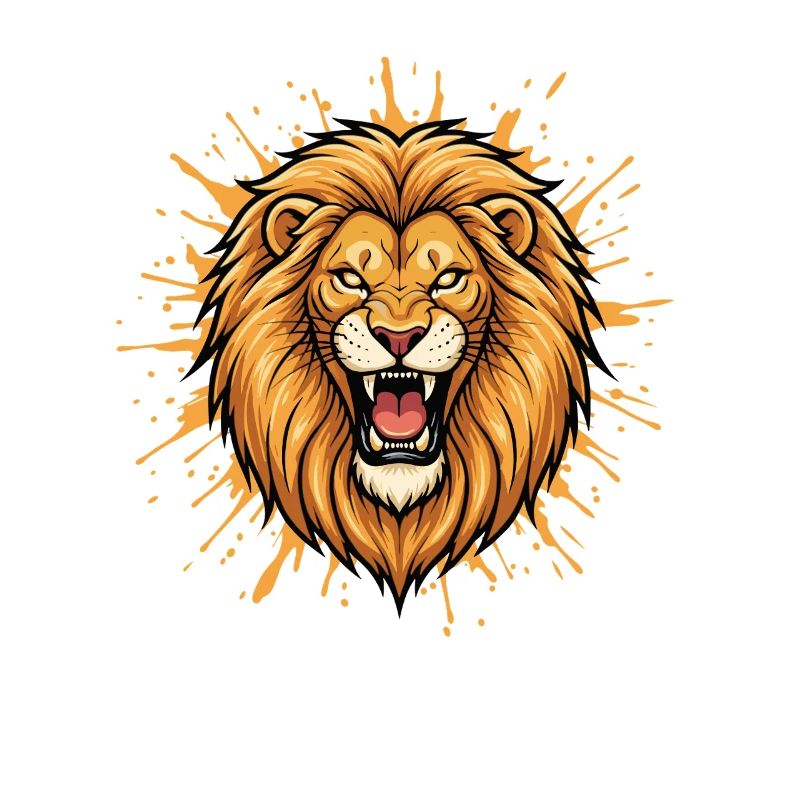 Lion's head in explosion design