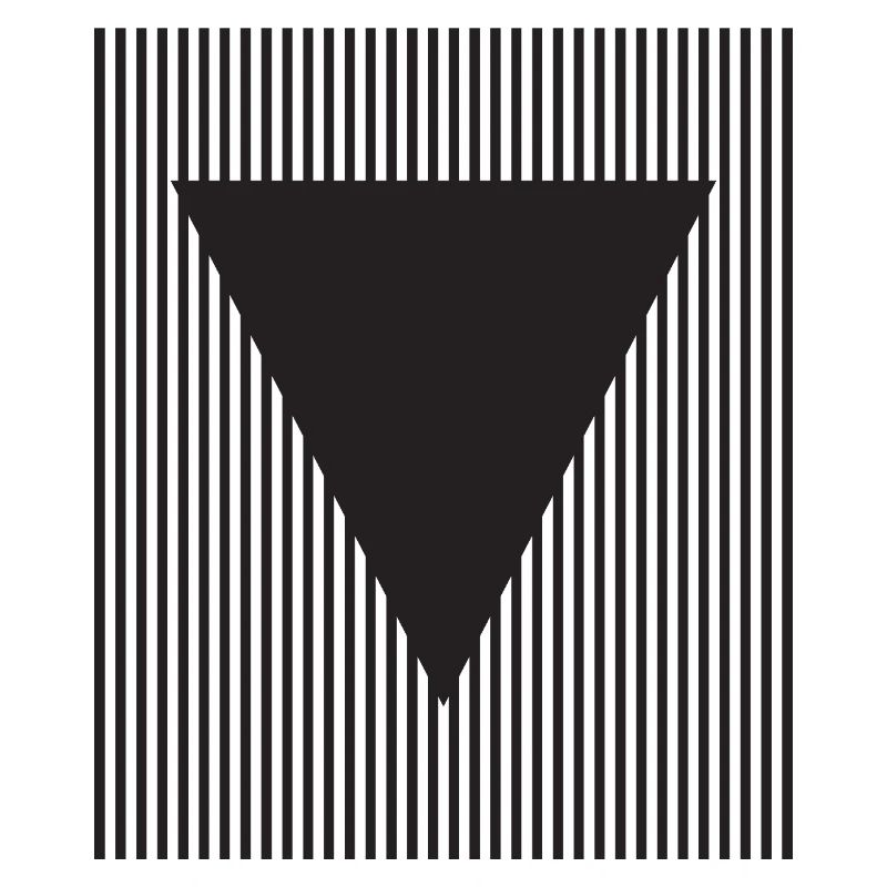 Triangle inversé sur champ rayé