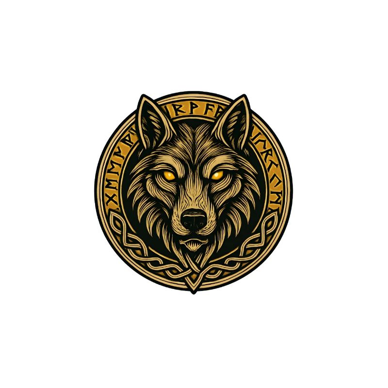 Wolfsmedaillon mit Runenring