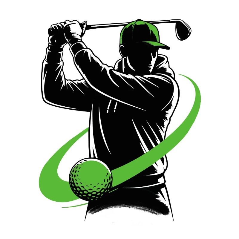 Golfer mit einem Golfschläger – ein dynamischer Schwung.