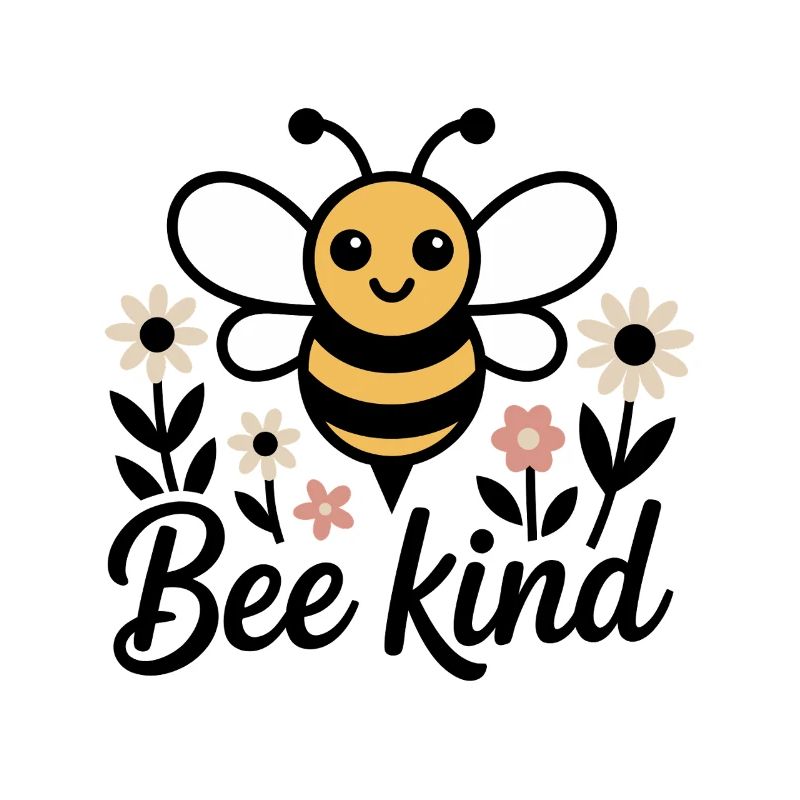 Cute bee with flowers – Bee Kind Spring Design