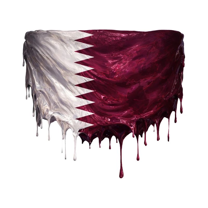 Drapeau du Qatar dans un graffiti tombé