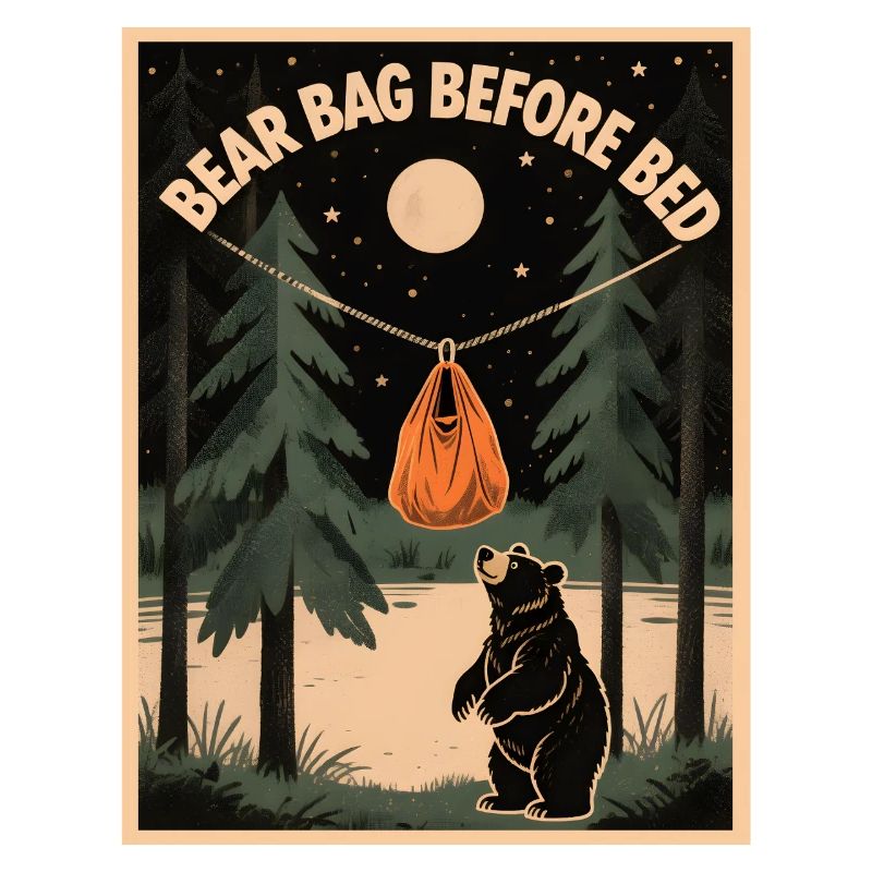 Bear bag before sleeping | Camping