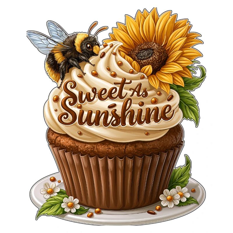 Art de cupcakes doux comme le soleil