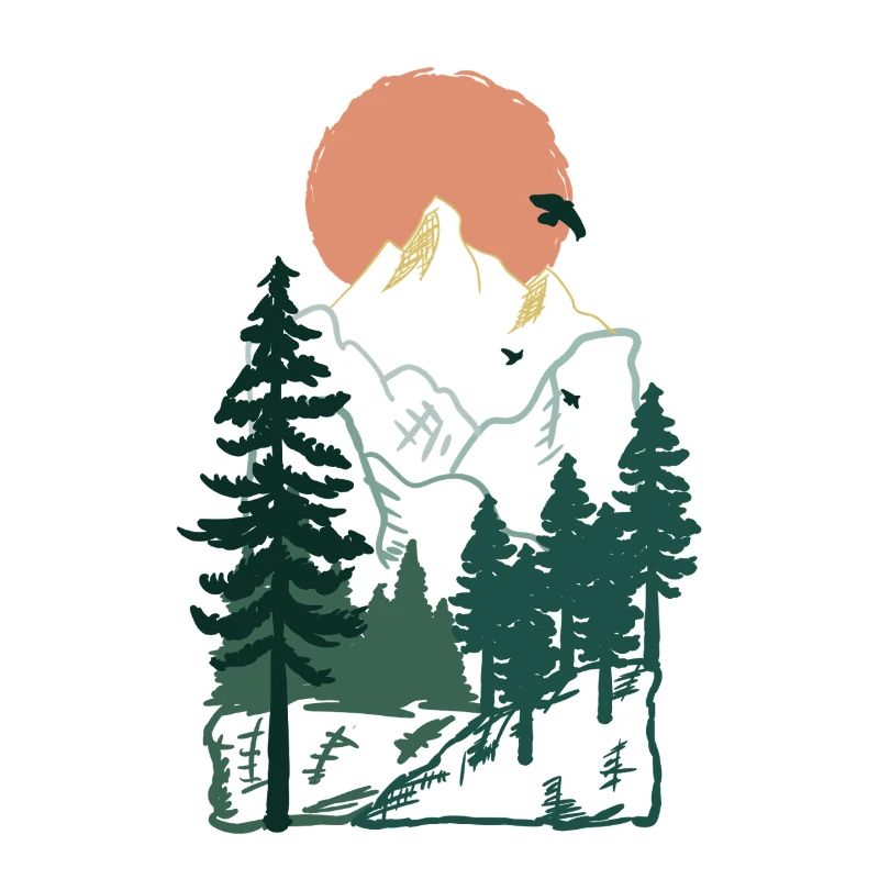Nature Forest Mountain Tree Gift Idea