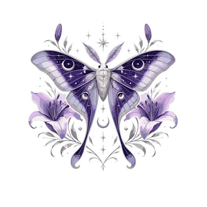 Papillon de nuit de lune pourpre