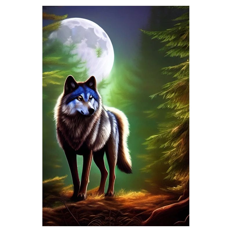 Wolf and Moon