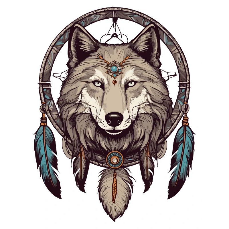 Traumfänger mit Wolf