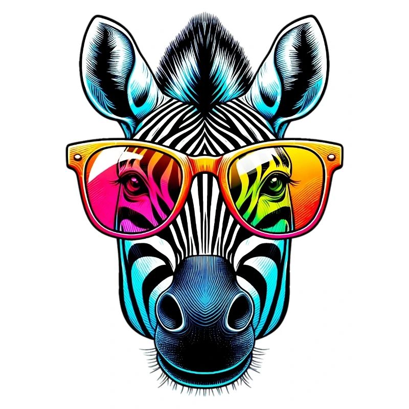 Zebra with sunglasses