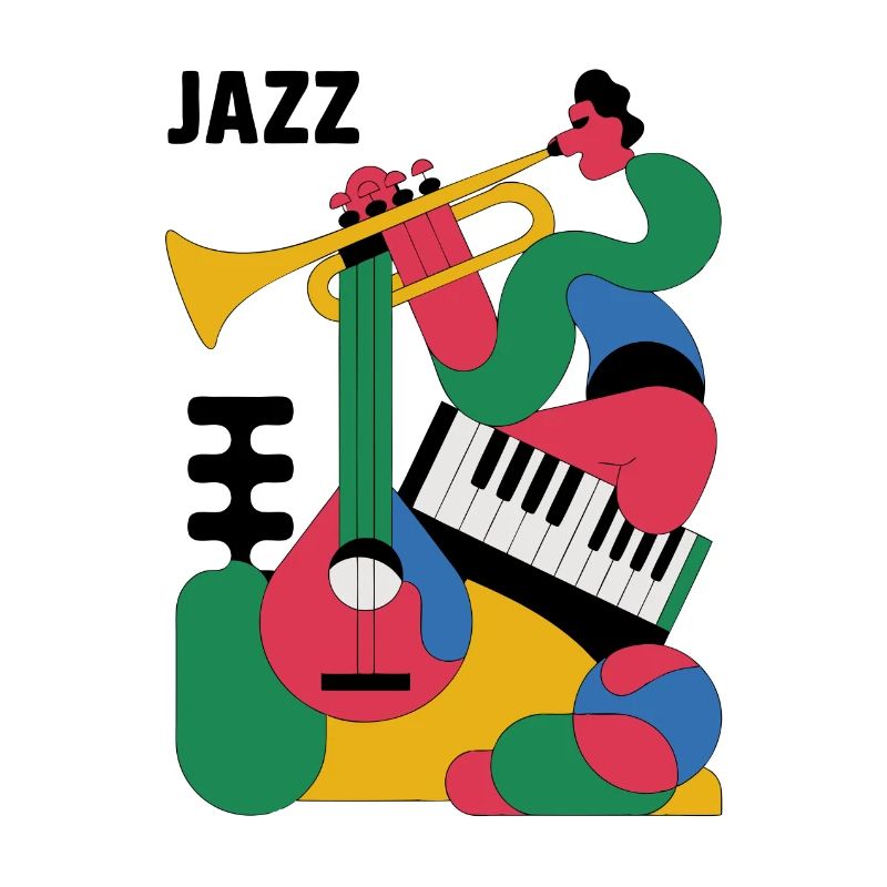 Illustration de thème de musique colorée