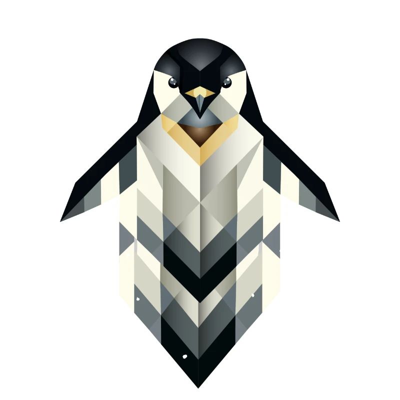 Pingouin géométrique – Élégance givrée