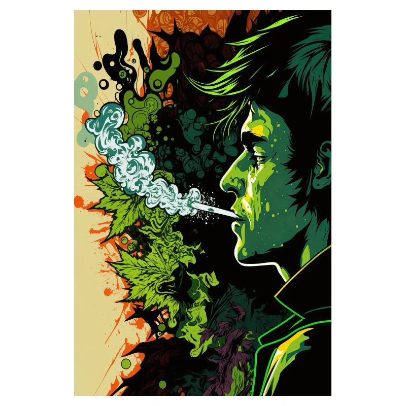 Visage psychédélique vert