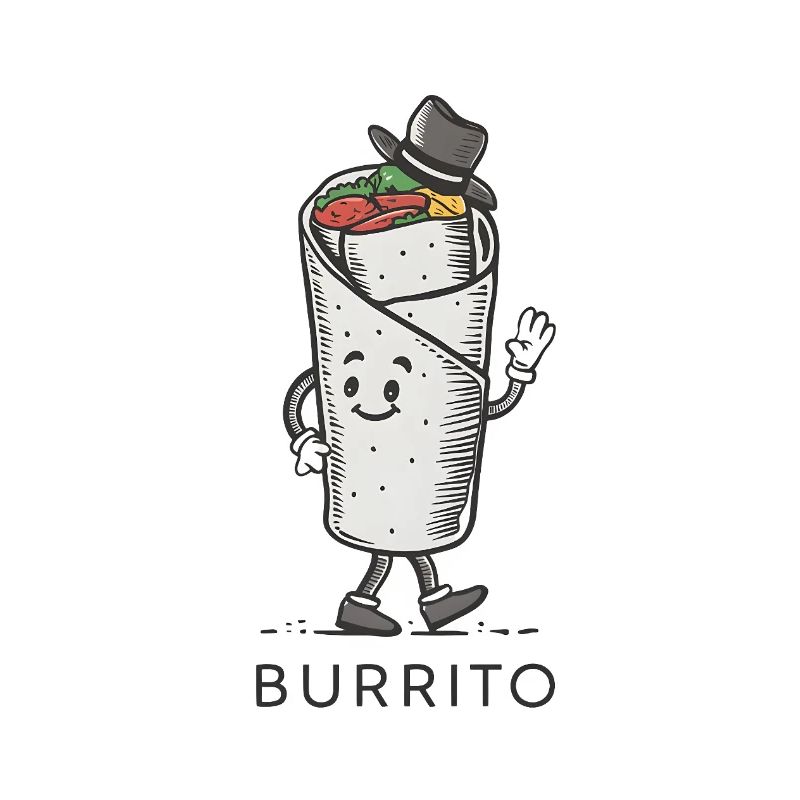 Conception de dessin animé Burrito