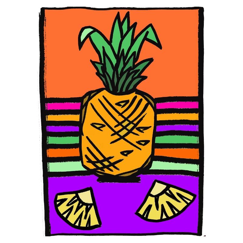Pineapple Neon Illustration