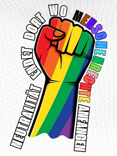 Statement-Sticker Menschenrechte