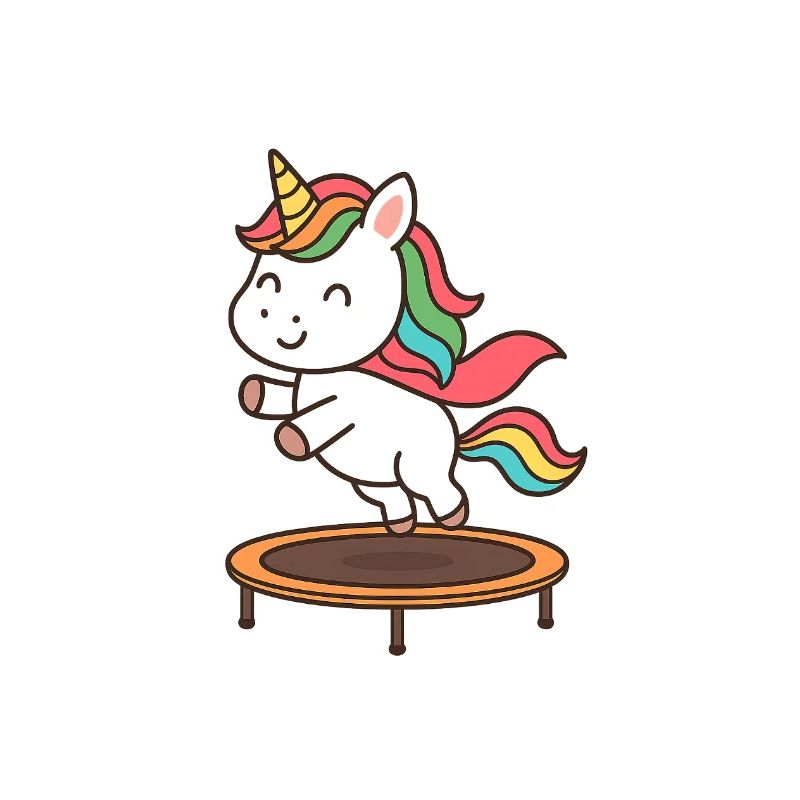 Trampoline Unicorn Jumping Magic